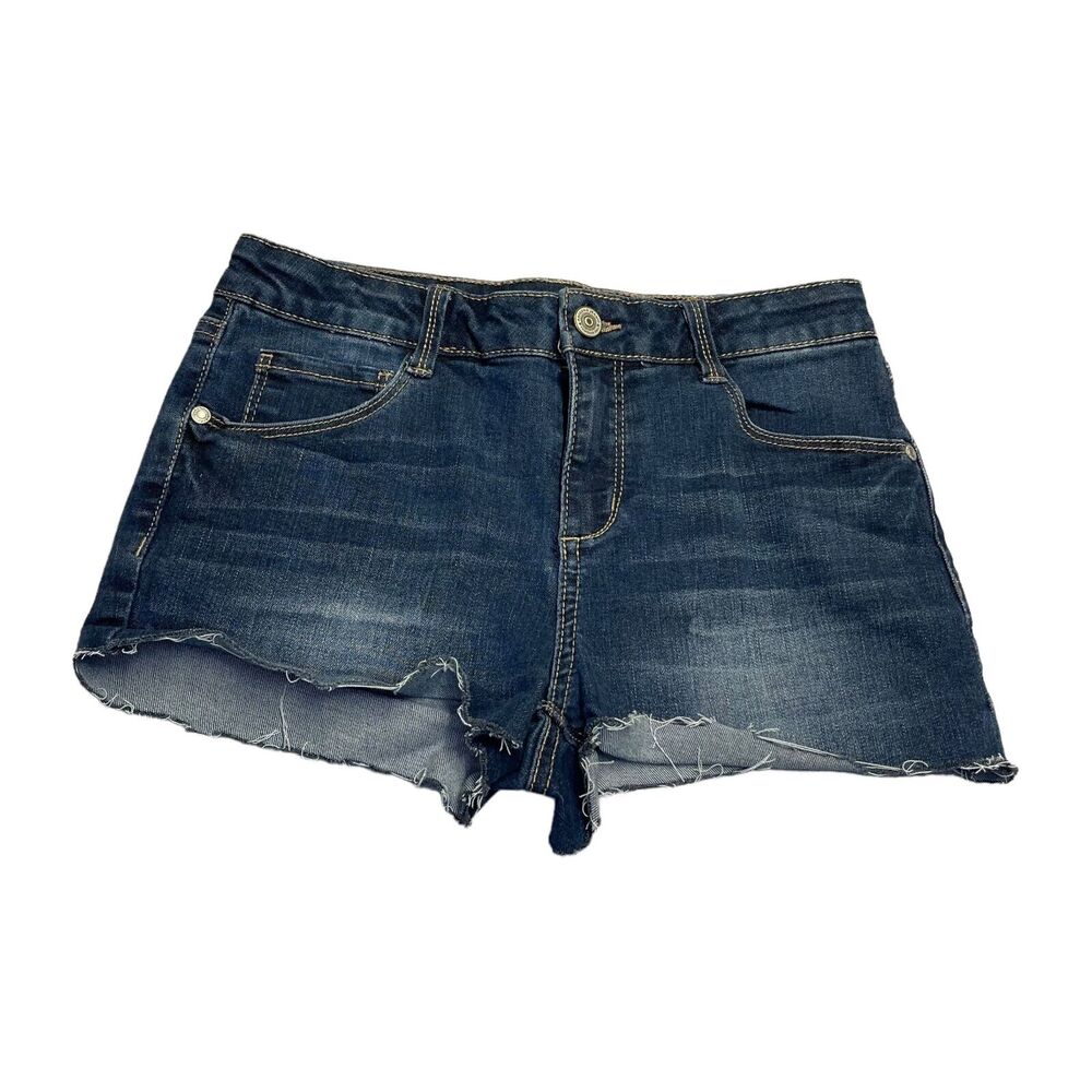 Arizona Jeans Cut-Off Shorts Girls 14 Blue Denim Stretch Frayed Hem Mid-Rise